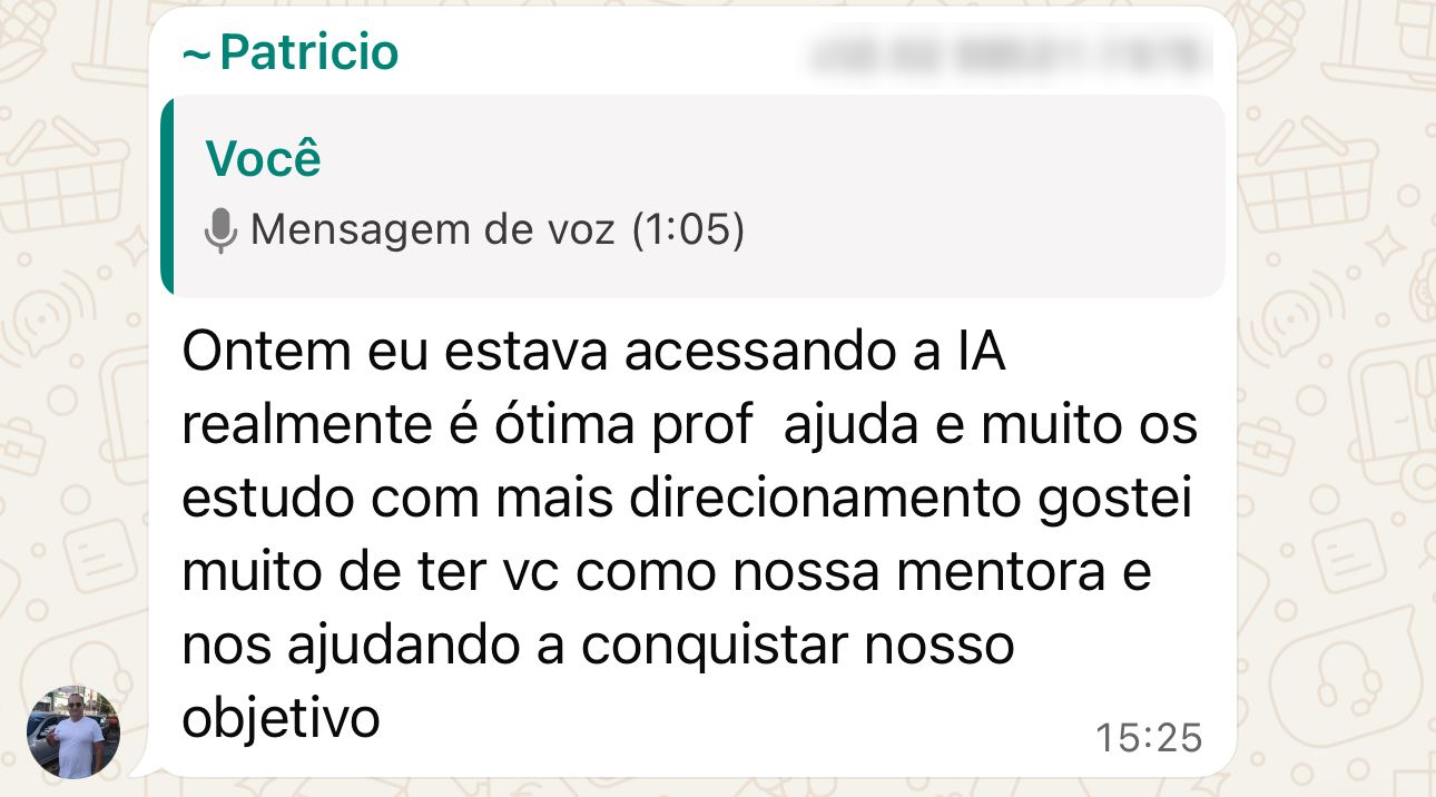 Mensagem recebida de um aluno do GabaritaEnfermagem sobre o direcionamento dos estudos